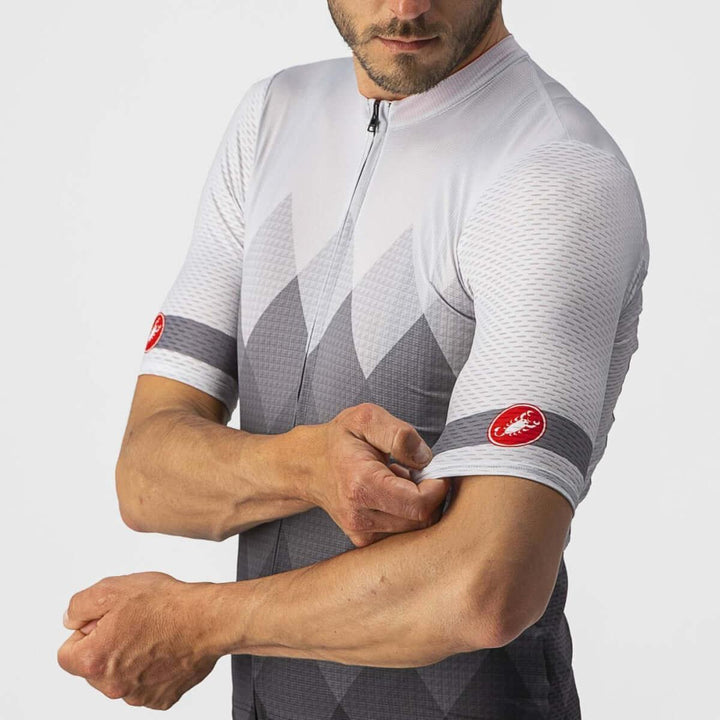 Castelli A Tutta Mens Cycling Jersey (Silver Gray/Dark Gray) - BUMSONTHESADDLE