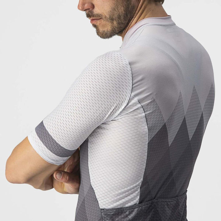 Castelli A Tutta Mens Cycling Jersey (Silver Gray/Dark Gray) - BUMSONTHESADDLE