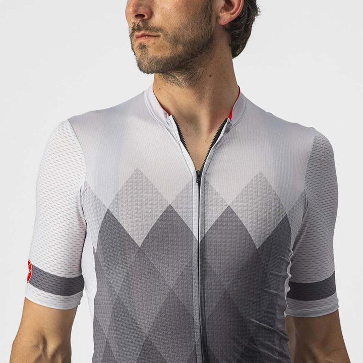 Castelli A Tutta Mens Cycling Jersey (Silver Gray/Dark Gray) - BUMSONTHESADDLE