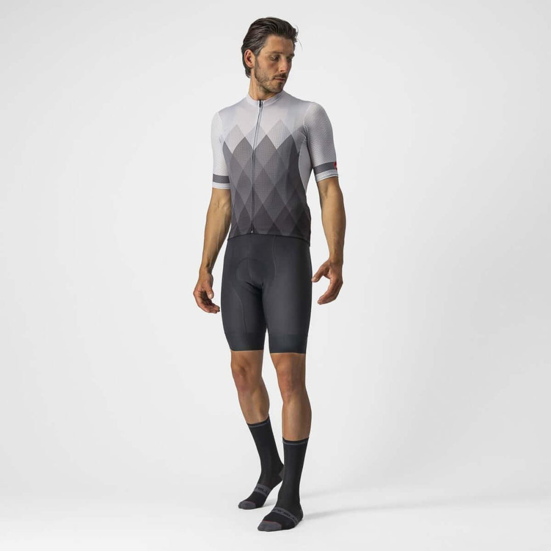 Castelli A Tutta Mens Cycling Jersey (Silver Gray/Dark Gray) - BUMSONTHESADDLE