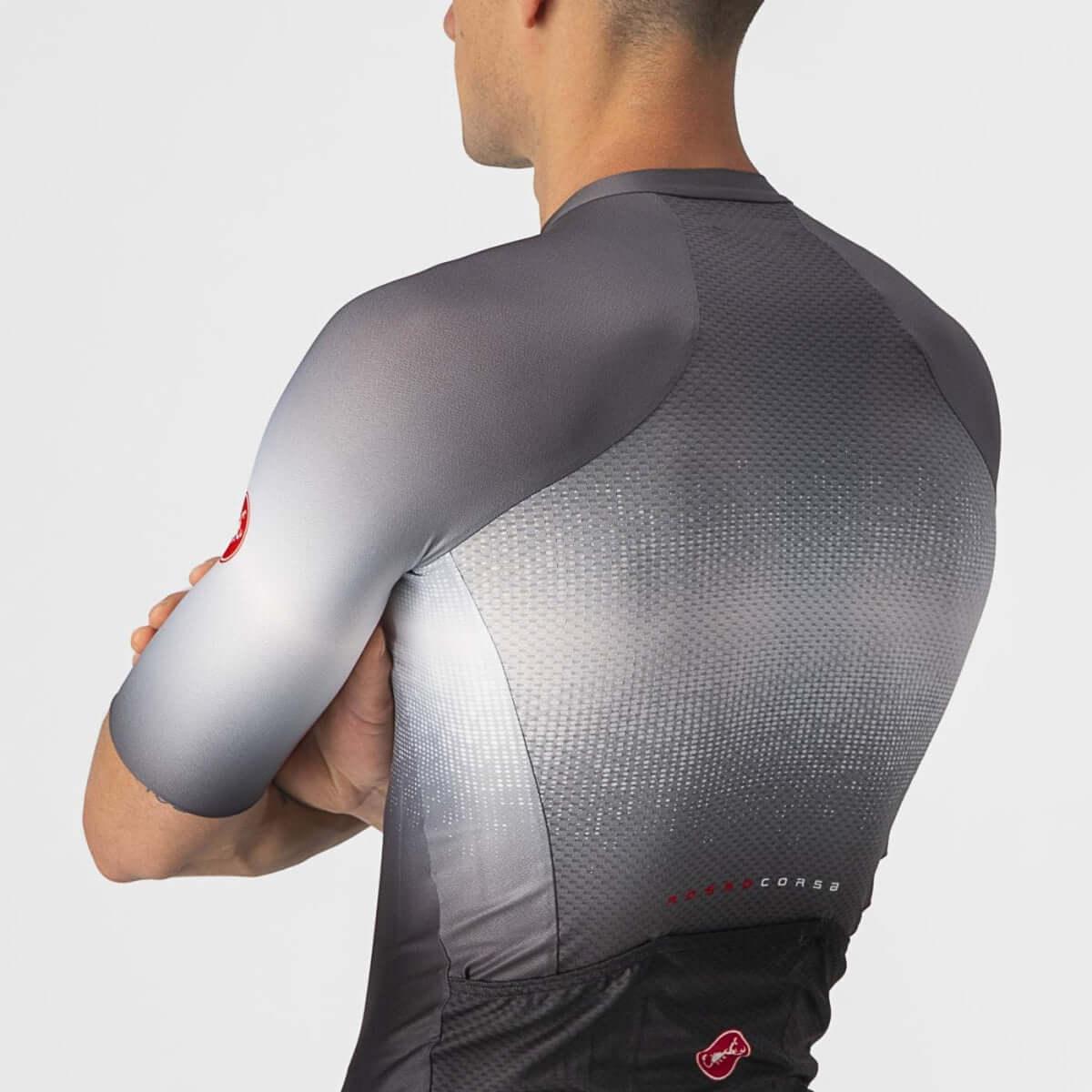 Castelli Aero Race 6.0 Mens Cycling Jersey (Light Black/Dark Gray