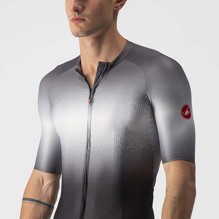 Castelli Aero Race 6.0 Mens Cycling Jersey (Light Black/Dark Gray) - BUMSONTHESADDLE