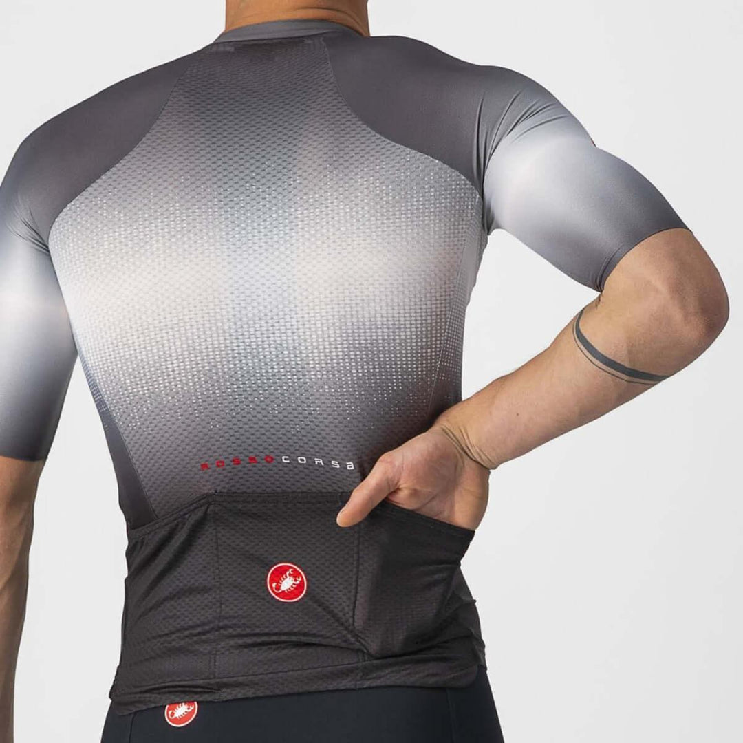 Castelli Aero Race 6.0 Mens Cycling Jersey (Light Black/Dark Gray) - BUMSONTHESADDLE