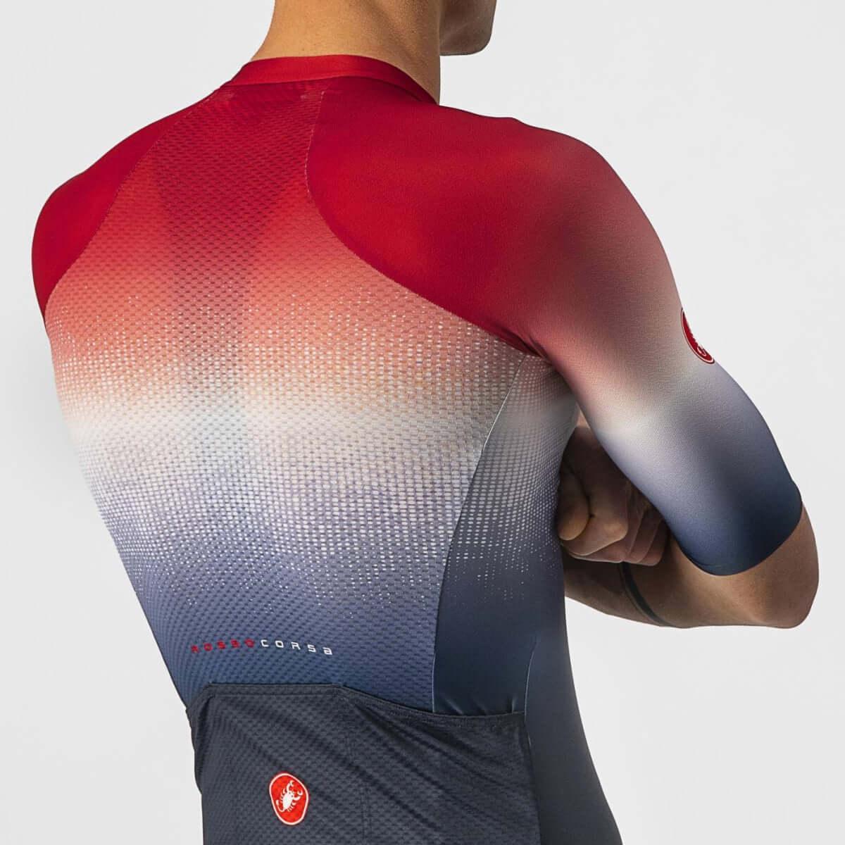 Castelli Aero Race 6.0 Mens Cycling Jersey (Savile Blue/Pro Red Castelli Aero Race 6.0 Mens Cycling Jersey (Savile Blue/Pro Red