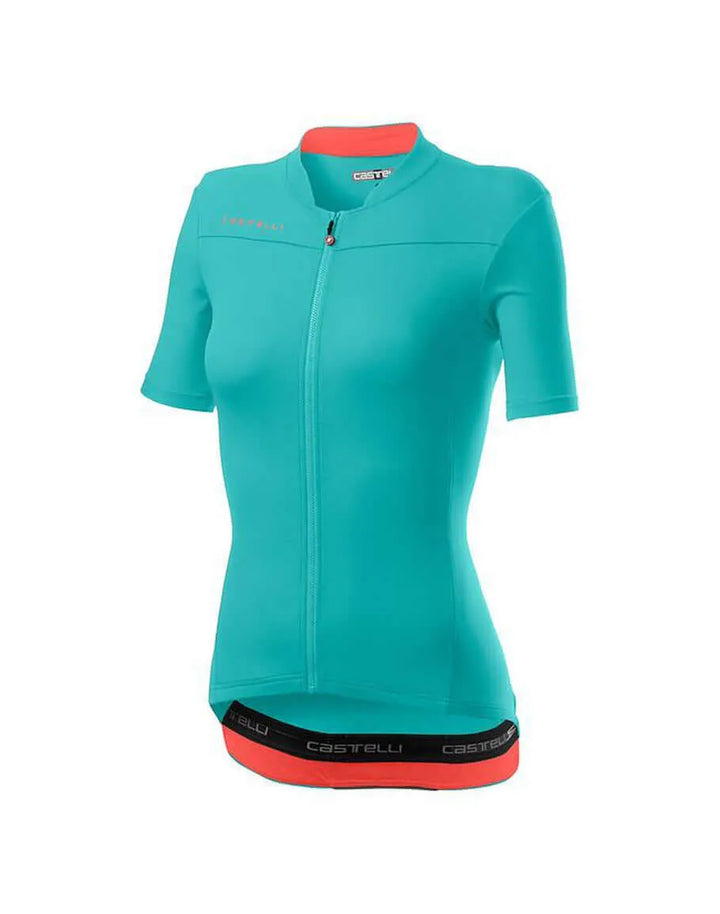 Castelli Anima 3 Mens Cycling Jersey (Light Torquoise Brilliant Pink)