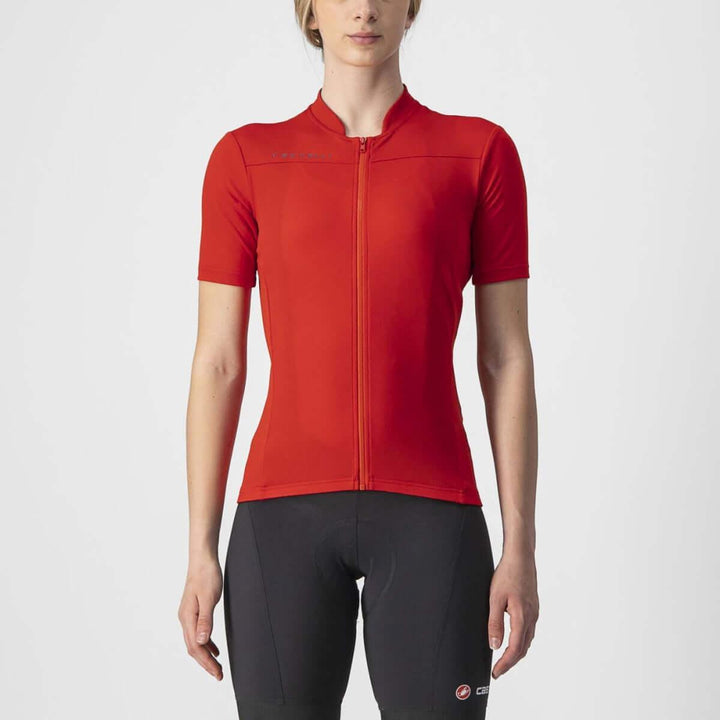 Castelli Anima 3 Womens Cycling Jersey (Red/Black) - BUMSONTHESADDLE