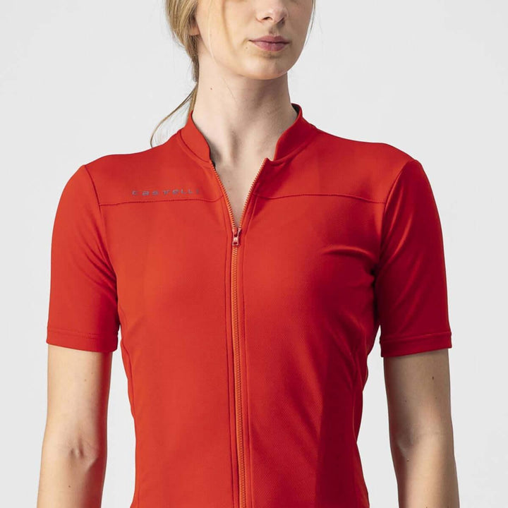 Castelli Anima 3 Womens Cycling Jersey (Red/Black) - BUMSONTHESADDLE