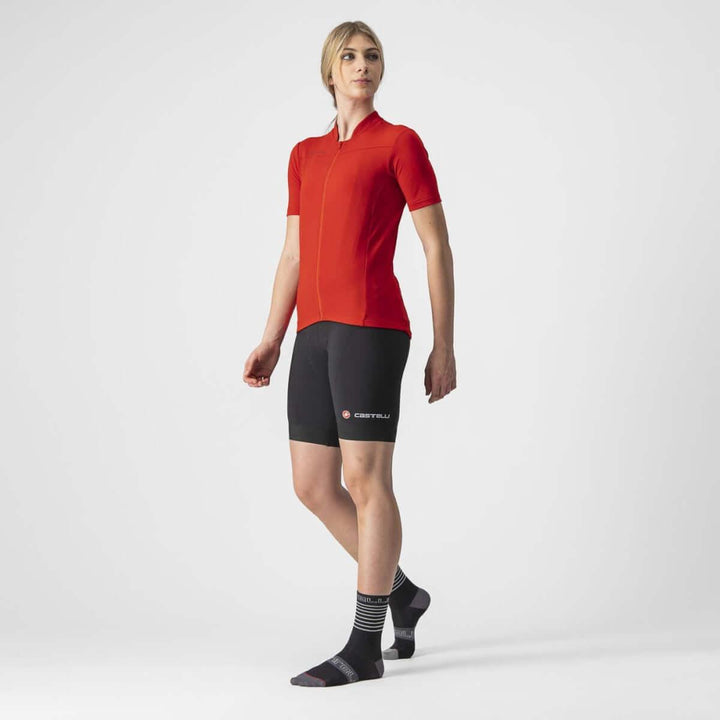 Castelli Anima 3 Womens Cycling Jersey (Red/Black) - BUMSONTHESADDLE