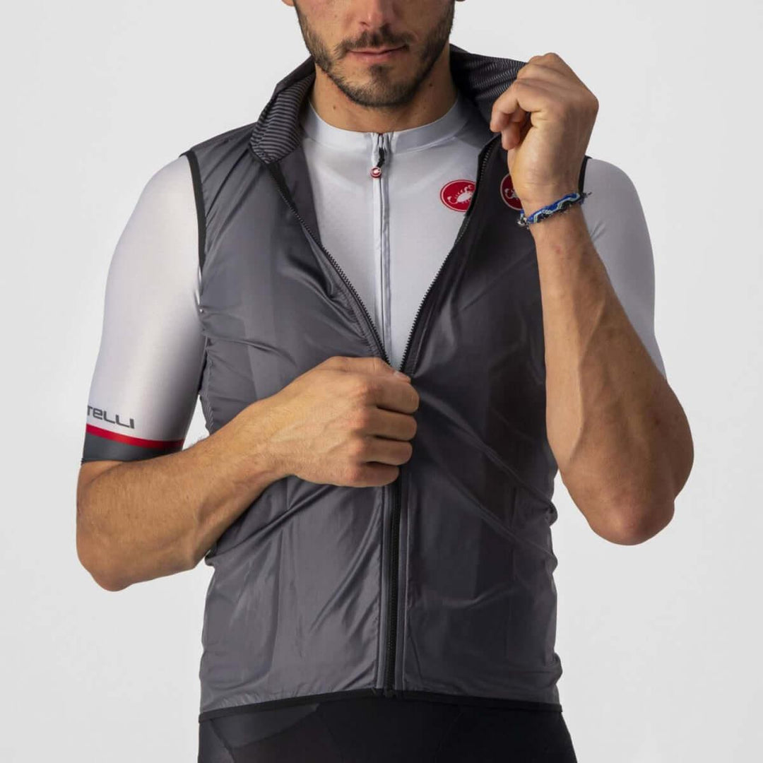 Castelli Aria Mens Cycling Jacket (Dark Gray) - BUMSONTHESADDLE