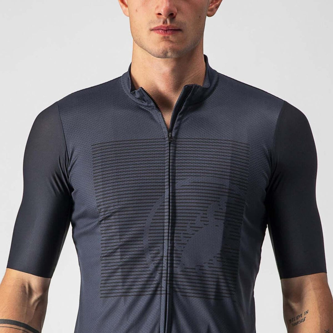 Castelli Bagarre Mens Cycling Jersey (Light Black/Black) - BUMSONTHESADDLE