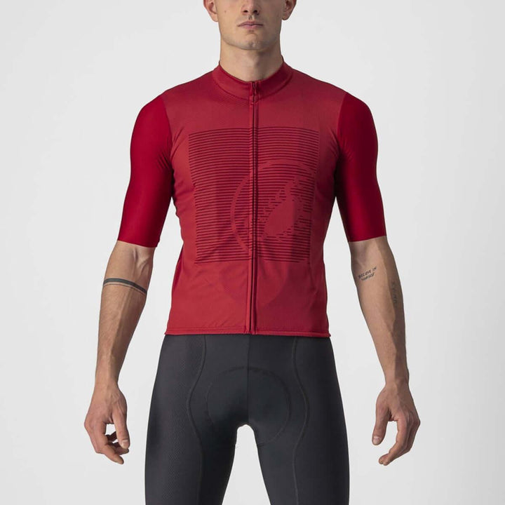 Castelli Bagarre Mens Cycling Jersey (Pro Red/Bordeaux) - BUMSONTHESADDLE