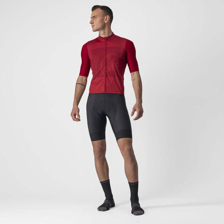 Castelli Bagarre Mens Cycling Jersey (Pro Red/Bordeaux) - BUMSONTHESADDLE