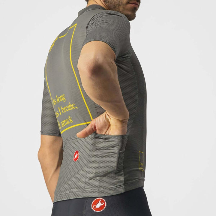 Castelli Breathe Attack Mens Cycling Jersey (Forest Gray) - BUMSONTHESADDLE