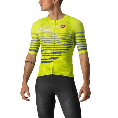 Castelli Climbers 3.0 Mens Cycling Jersey (Electric Lime/Blue) - BUMSONTHESADDLE