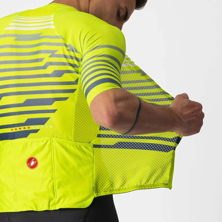 Castelli Climbers 3.0 Mens Cycling Jersey (Electric Lime/Blue) - BUMSONTHESADDLE