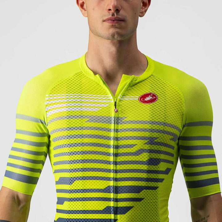 Castelli Climbers 3.0 Mens Cycling Jersey (Electric Lime/Blue) - BUMSONTHESADDLE