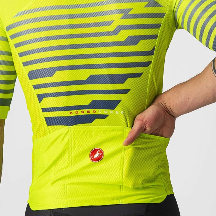 Castelli Climbers 3.0 Mens Cycling Jersey (Electric Lime/Blue) - BUMSONTHESADDLE