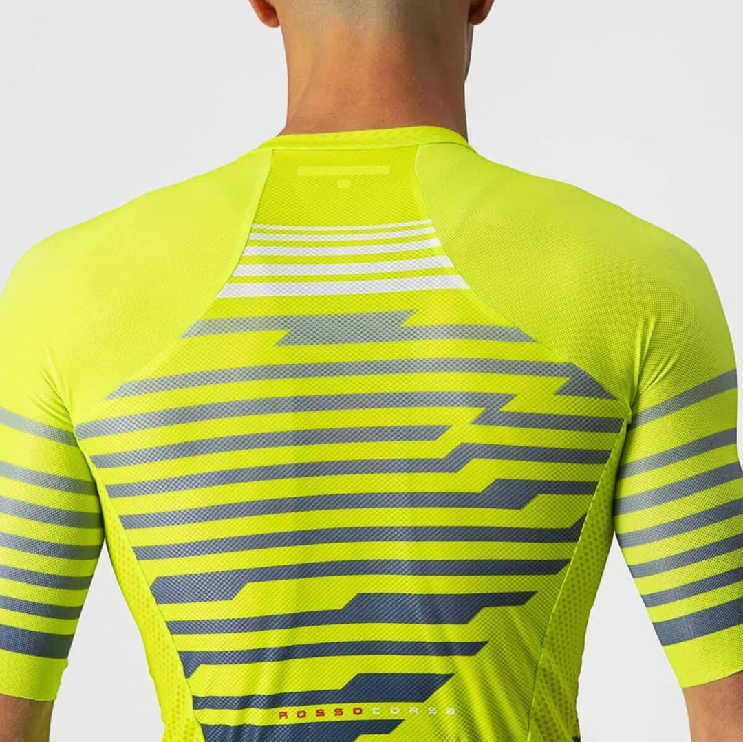 Castelli Climbers 3.0 Mens Cycling Jersey (Electric Lime/Blue) - BUMSONTHESADDLE