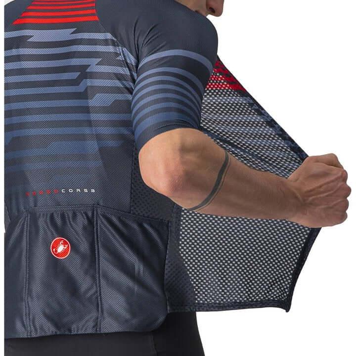 Castelli Climbers 3.0 Mens Cycling Jersey (Savile Blue/Red) - BUMSONTHESADDLE