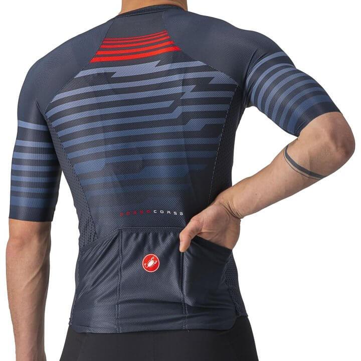 Castelli Climbers 3.0 Mens Cycling Jersey (Savile Blue/Red) - BUMSONTHESADDLE