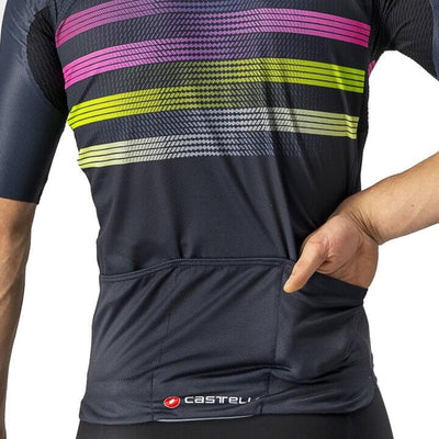 Castelli Endurance Pro Mens Cycling Jersey (Savile Blue/Pink/Electric Lime)