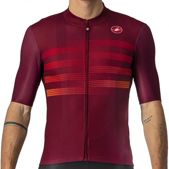 Castelli Endurance Pro Mens Cycling Jersey (Bordeaux/Red Orange) - BUMSONTHESADDLE