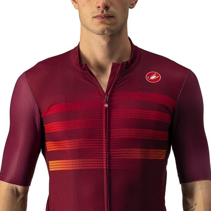 Castelli Endurance Pro Mens Cycling Jersey (Bordeaux/Red Orange) - BUMSONTHESADDLE