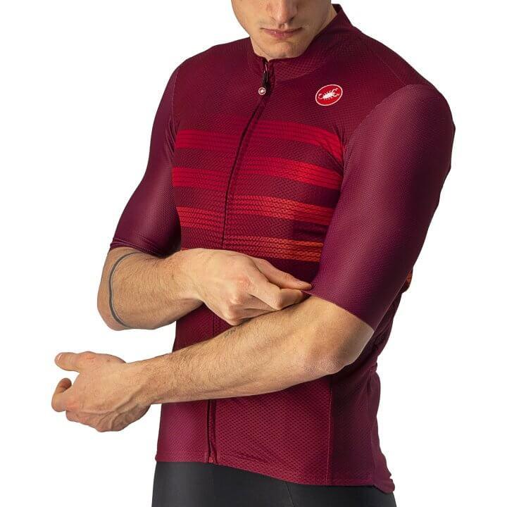 Castelli Endurance Pro Mens Cycling Jersey (Bordeaux/Red Orange) - BUMSONTHESADDLE