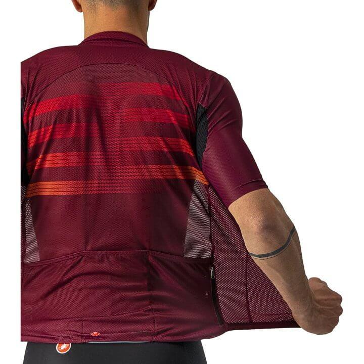 Castelli Endurance Pro Mens Cycling Jersey (Bordeaux/Red Orange) - BUMSONTHESADDLE