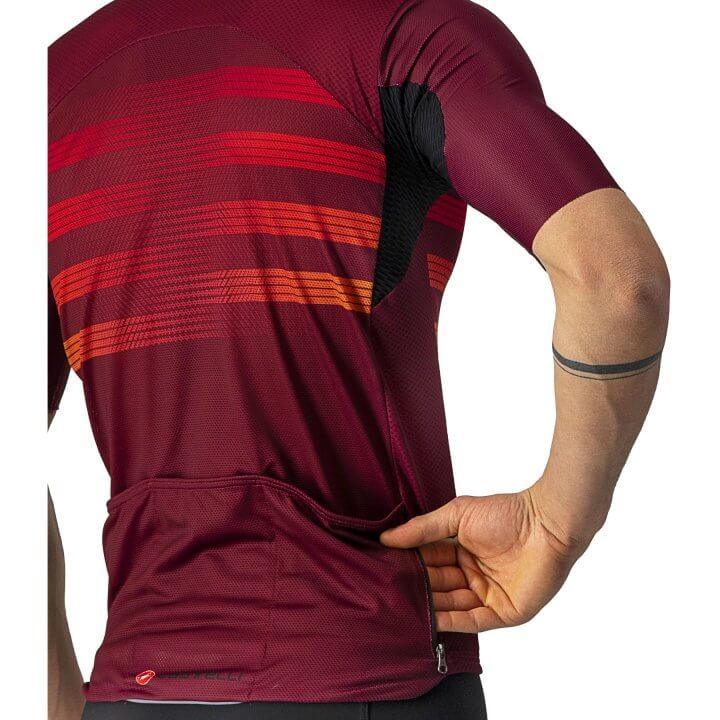 Castelli Endurance Pro Mens Cycling Jersey (Bordeaux/Red Orange) - BUMSONTHESADDLE