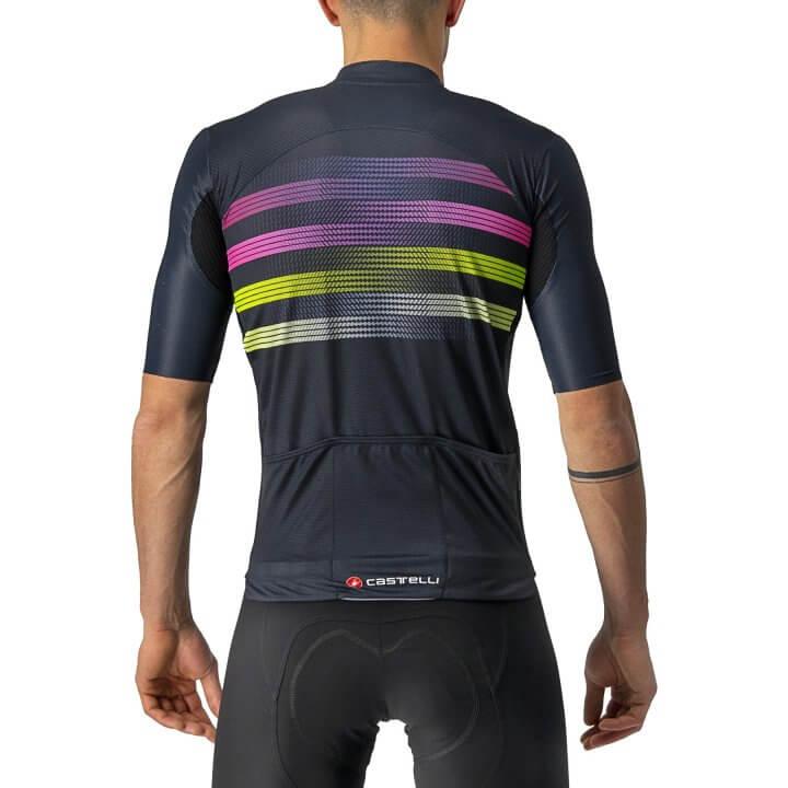 Castelli Endurance Pro Mens Cycling Jersey (Savile Blue/Pink/Electric Lime) - BUMSONTHESADDLE