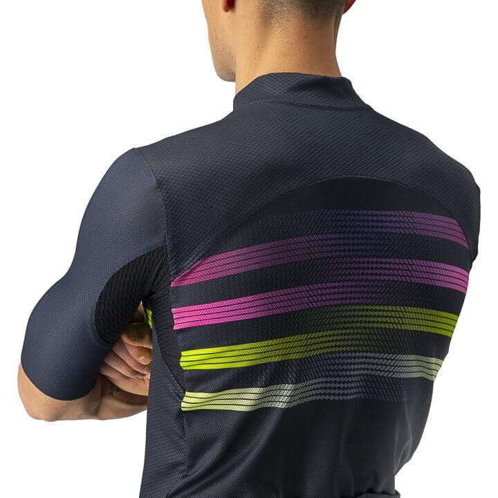 Castelli Endurance Pro Mens Cycling Jersey (Savile Blue/Pink/Electric Lime) - BUMSONTHESADDLE