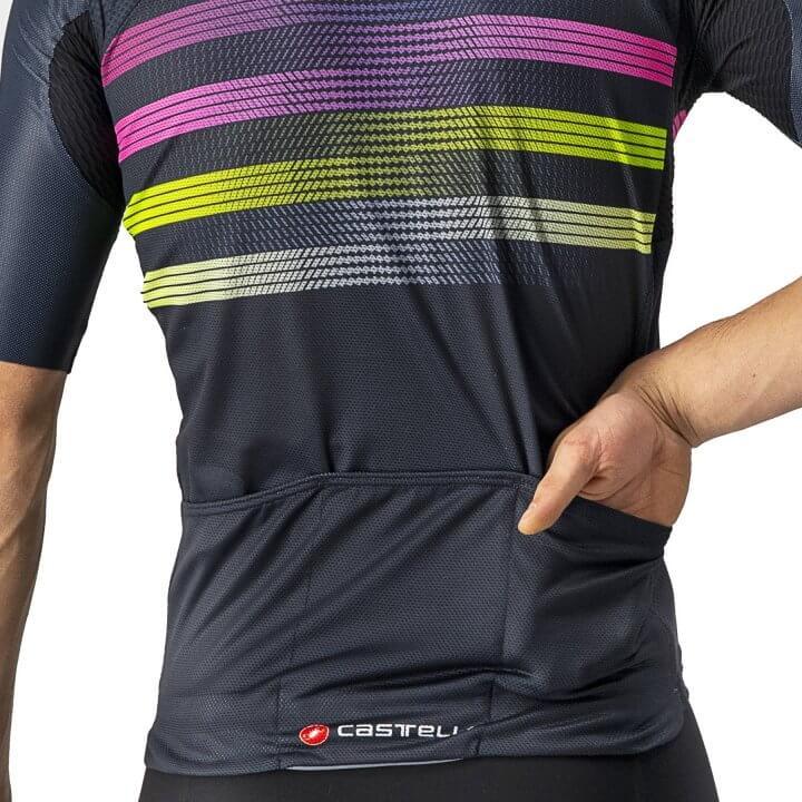 Castelli Endurance Pro Mens Cycling Jersey (Savile Blue/Pink/Electric Lime) - BUMSONTHESADDLE