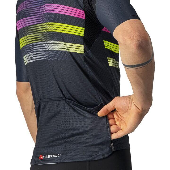 Castelli Endurance Pro Mens Cycling Jersey (Savile Blue/Pink/Electric Lime) - BUMSONTHESADDLE