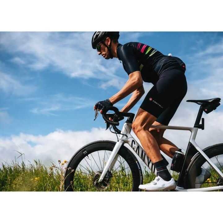Castelli Endurance Pro Mens Cycling Jersey (Savile Blue/Pink/Electric Lime) - BUMSONTHESADDLE