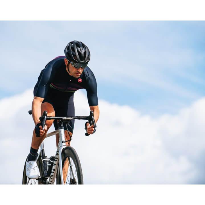 Castelli Endurance Pro Mens Cycling Jersey (Savile Blue/Pink/Electric Lime) - BUMSONTHESADDLE