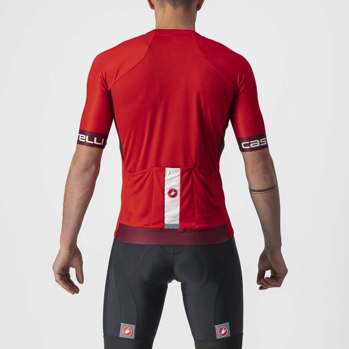 Castelli Entrata VI Mens Cycling Jersey (Red/Bordeaux/Ivory