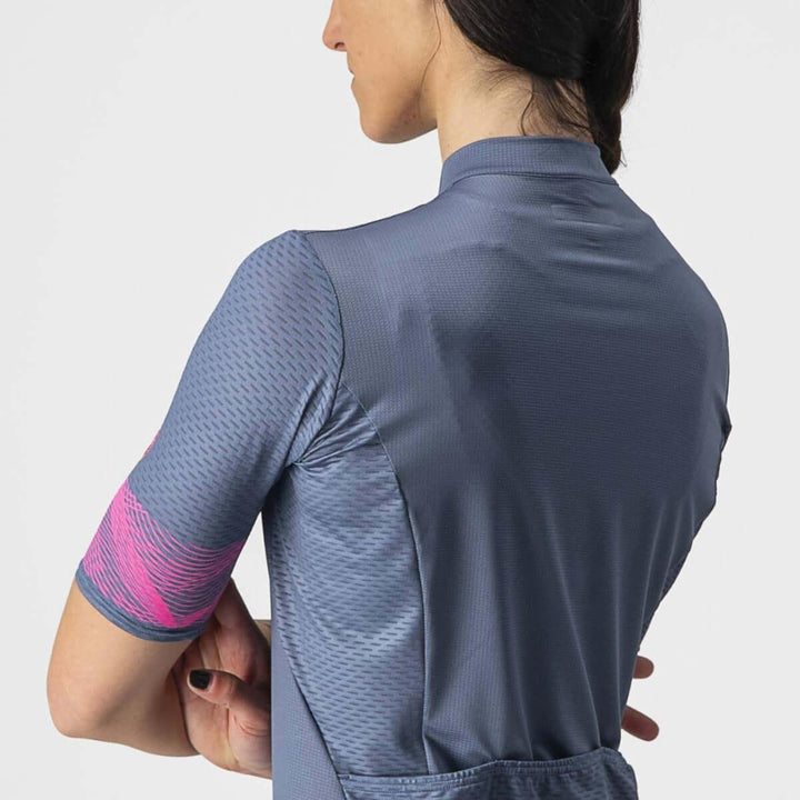 Castelli Fenice Womens Cycling Jersey (Light Steel Blue/Pink Fluo) - BUMSONTHESADDLE