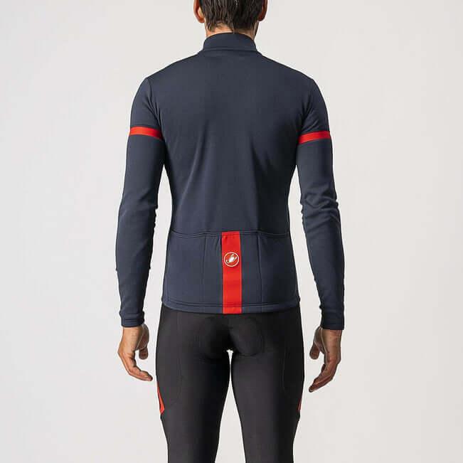 Castelli Fondo 2 Jersey (Savile Blue/Red Reflex) - BUMSONTHESADDLE