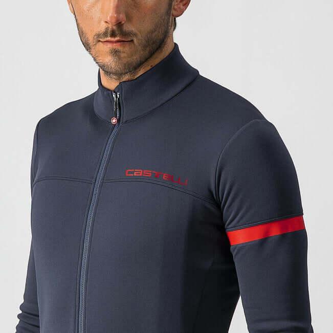 Castelli Fondo 2 Jersey (Savile Blue/Red Reflex) - BUMSONTHESADDLE