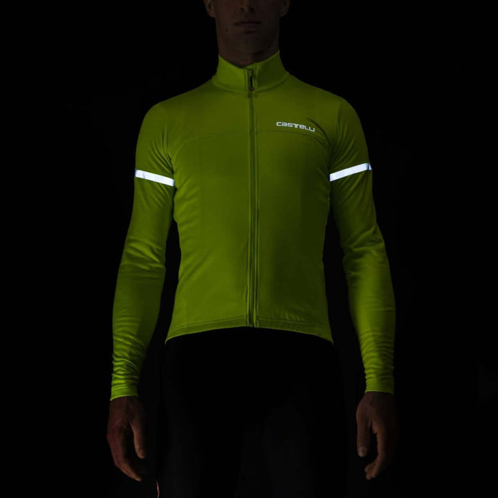 Castelli Fondo 2 Mens Cycling Jersey (Electric Lime/Silver Reflex) - BUMSONTHESADDLE