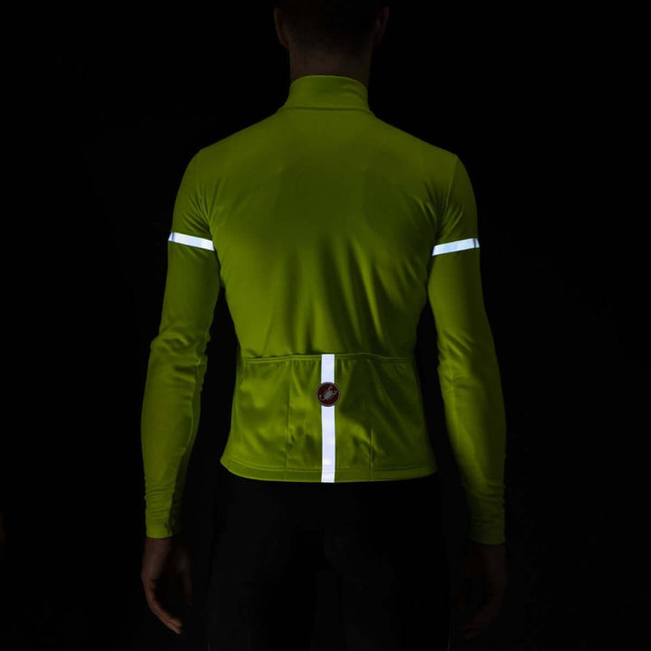 Castelli Fondo 2 Mens Cycling Jersey (Electric Lime/Silver Reflex) - BUMSONTHESADDLE