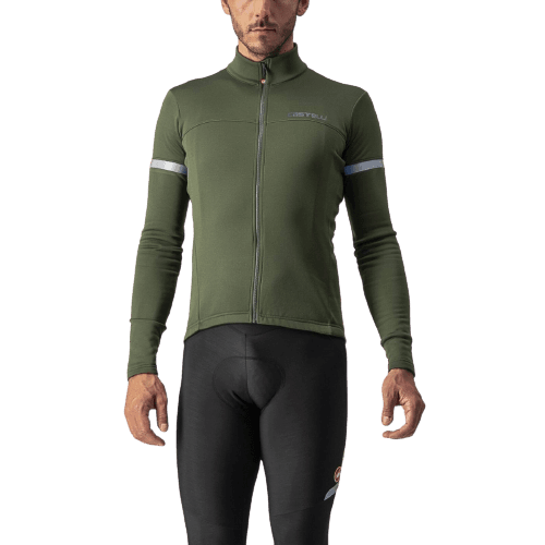 Castelli Fondo 2 Mens Cycling Jersey (Military Green/Silver Reflex) - BUMSONTHESADDLE