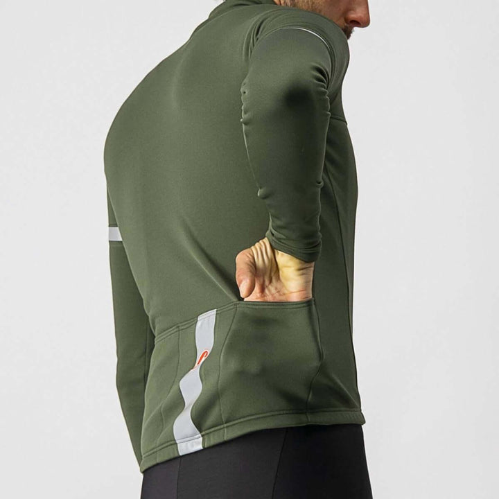 Castelli Fondo 2 Mens Cycling Jersey (Military Green/Silver Reflex) - BUMSONTHESADDLE