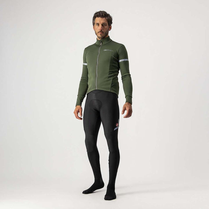 Castelli Fondo 2 Mens Cycling Jersey (Military Green/Silver Reflex) - BUMSONTHESADDLE