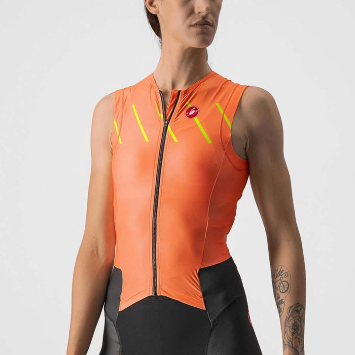 Castelli Free Sanremo Womens Cycling Triathlon Suit (Coral Flash) - BUMSONTHESADDLE