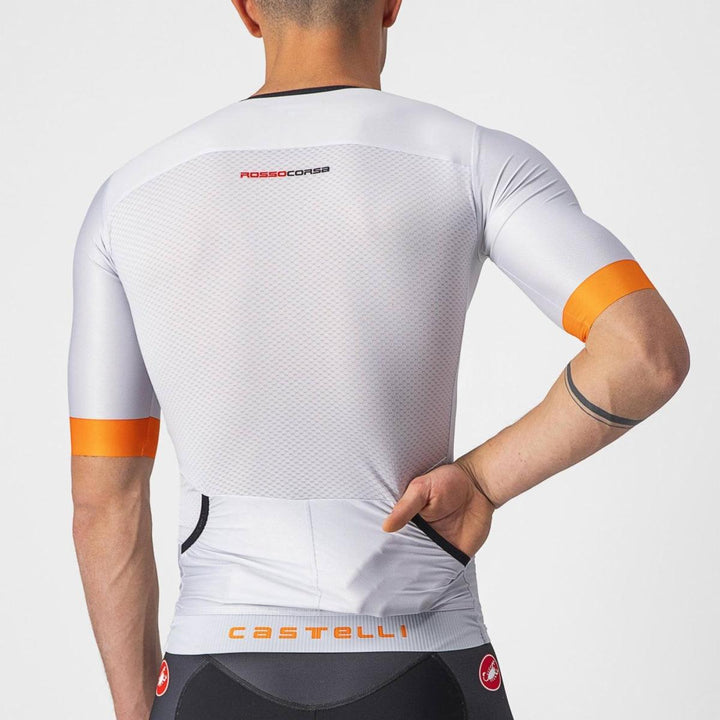 Castelli Free Speed 2 Mens Race Top (Silver Gray/Brilliant Orange) - BUMSONTHESADDLE
