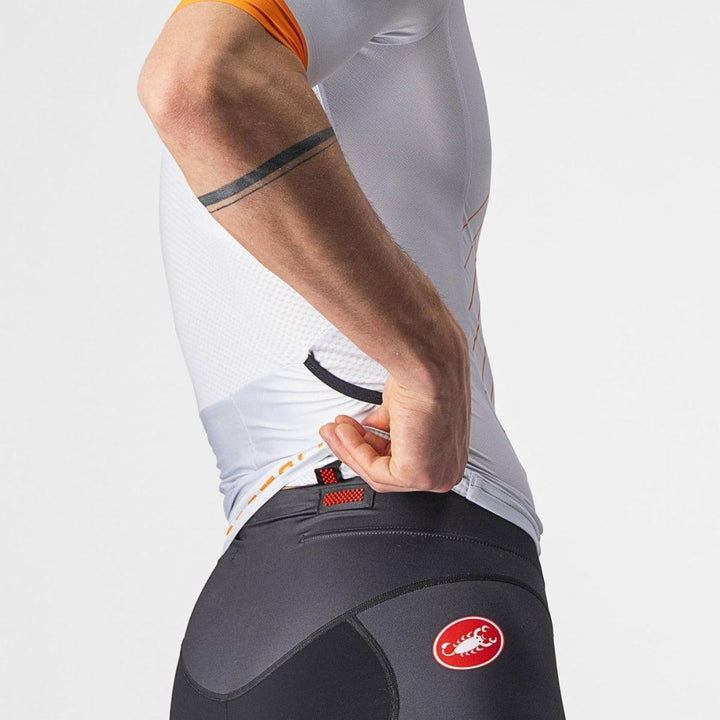 Castelli Free Speed 2 Mens Race Top (Silver Gray/Brilliant Orange) - BUMSONTHESADDLE