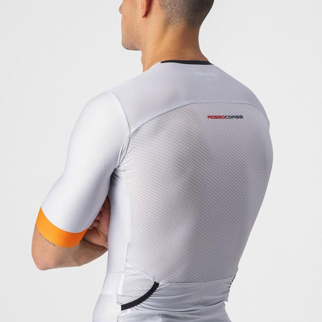 Castelli Free Speed 2 Mens Race Top (Silver Gray/Brilliant Orange) - BUMSONTHESADDLE