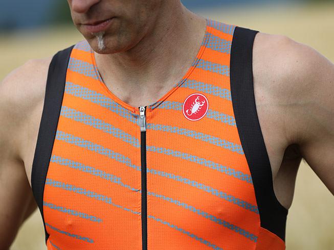 Castelli Free Tri Top (Orange) - BUMSONTHESADDLE